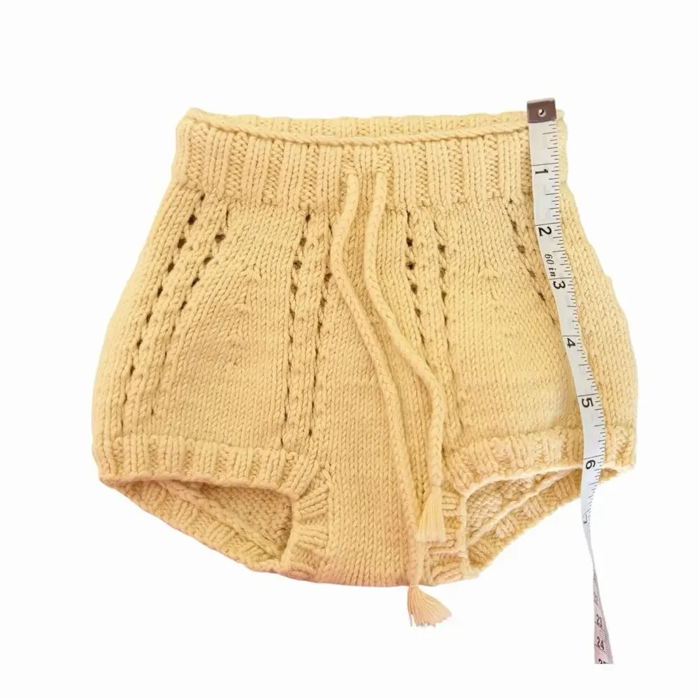 Misha & Puff Sea Urchin Knit Bloomers Diaper Cover Butter Yellow Size 18-24